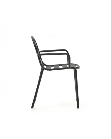 Joncols stackable outdoor aluminium chair with a powder coated grey finish