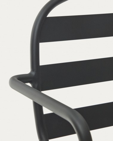 Joncols stackable outdoor aluminium chair with a powder coated grey finish