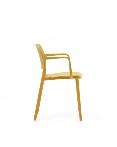 Morella stackable outdoor chair in mustard