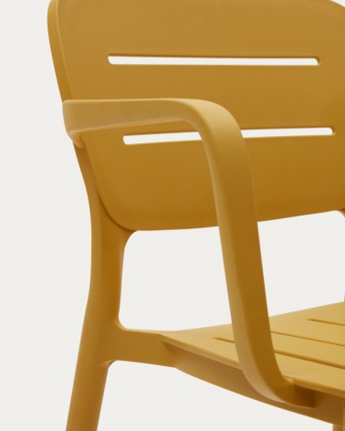 Morella stackable outdoor chair in mustard