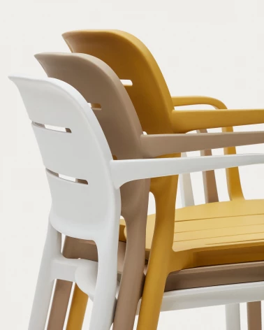 Morella stackable outdoor chair in mustard