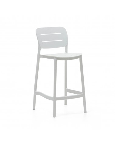 Morella stackable outdoor stool in white, 65 cm in height