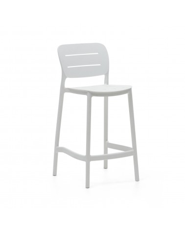 Morella stackable outdoor stool in white, 65 cm in height