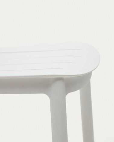 Morella stackable outdoor stool in white, 65 cm in height