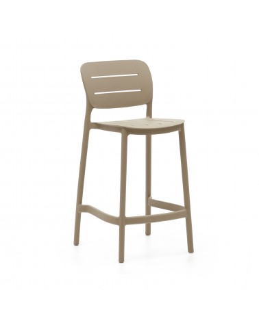 Morella stackable outdoor stool in beige, 65 cm in height