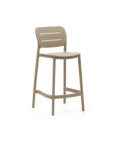 Morella stackable outdoor stool in beige, 65 cm in height