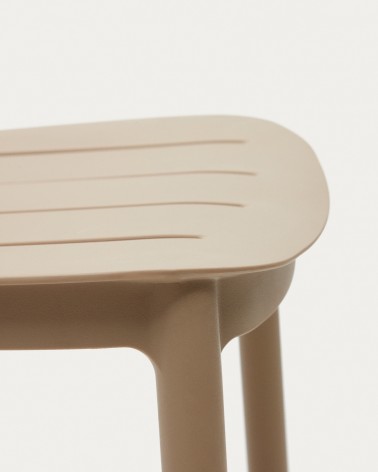 Morella stackable outdoor stool in beige, 65 cm in height