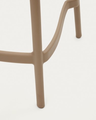 Morella stackable outdoor stool in beige, 65 cm in height