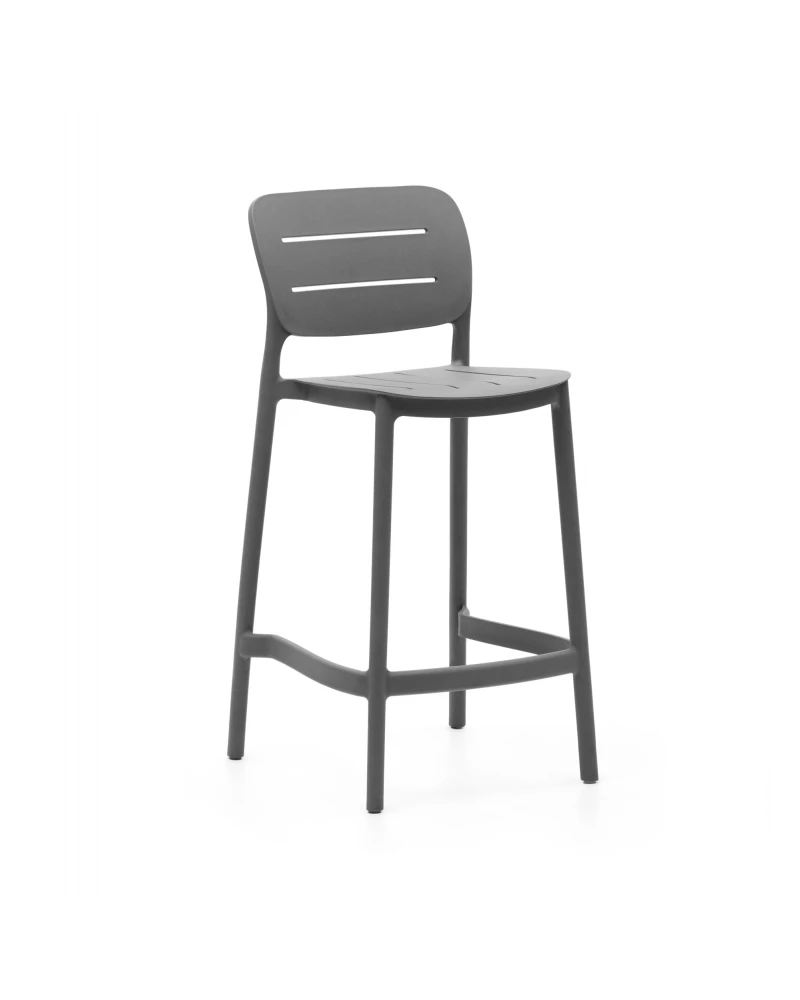 Morella stackable outdoor stool in grey, 65 cm