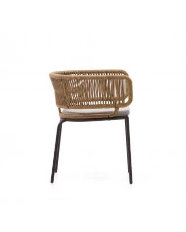 Nadin chair in beige cord with galvanised steel legs