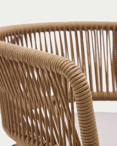 Nadin chair in beige cord with galvanised steel legs