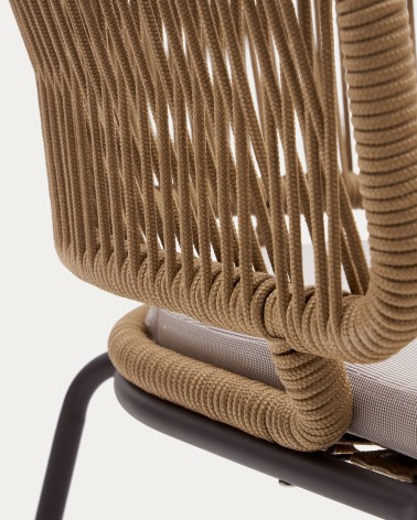 Nadin chair in beige cord with galvanised steel legs