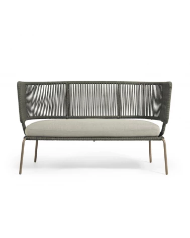 Nadin 2 seater sofa in green cord with galvanised steel legs, 135 cm