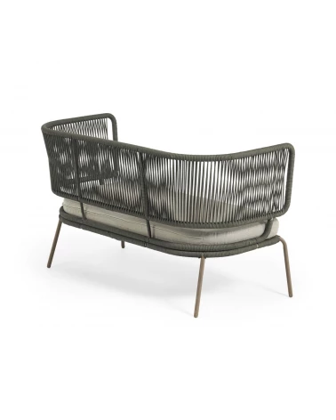 Nadin 2 seater sofa in green cord with galvanised steel legs, 135 cm