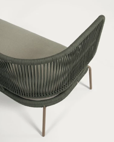 Nadin 2 seater sofa in green cord with galvanised steel legs, 135 cm