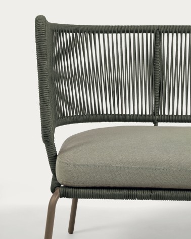 Nadin 2 seater sofa in green cord with galvanised steel legs, 135 cm