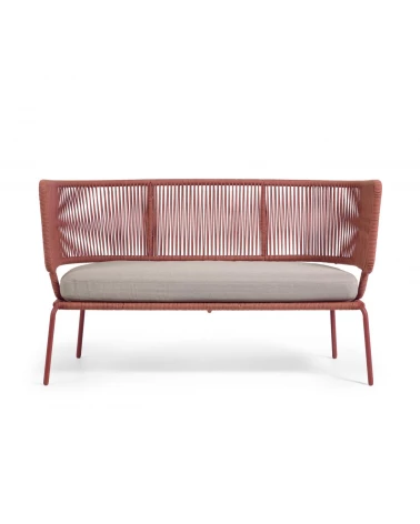 Nadin 2 seater sofa in terracotta cord with galvanised steel legs, 135 cm