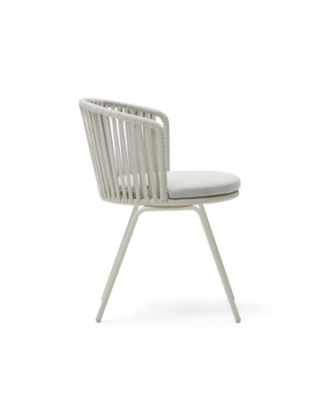 Saconca outdoor chair with cord and steel. with a grey painted finish.