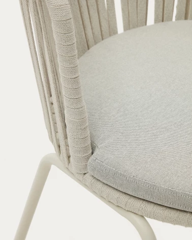 Saconca outdoor chair with cord and steel. with a grey painted finish.