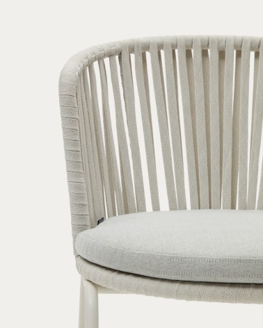 Saconca outdoor chair with cord and steel. with a grey painted finish.