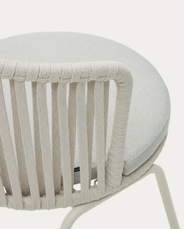 Saconca outdoor chair with cord and steel. with a grey painted finish.