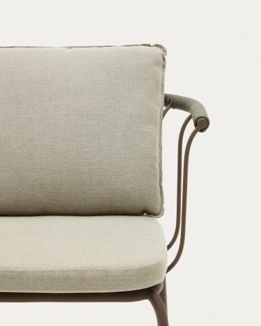 Salguer stackable chair in cord and steel with a brown painted finish