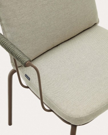 Salguer stackable chair in cord and steel with a brown painted finish