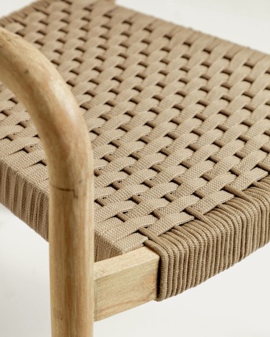 Sheryl stackable chair in solid 100% FSC eucalyptus and beige rope