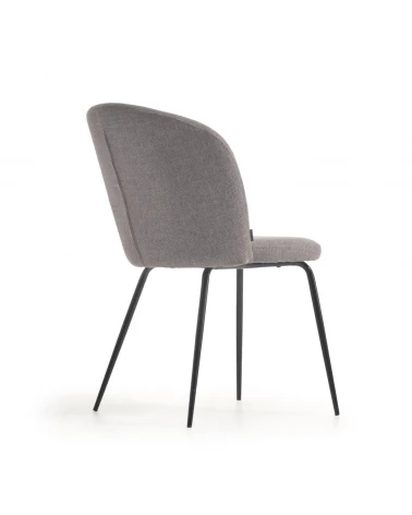 Anoha chair in grey with metal with black finish