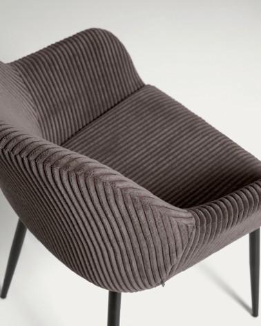 Konna chair in grey wide seam corduroy