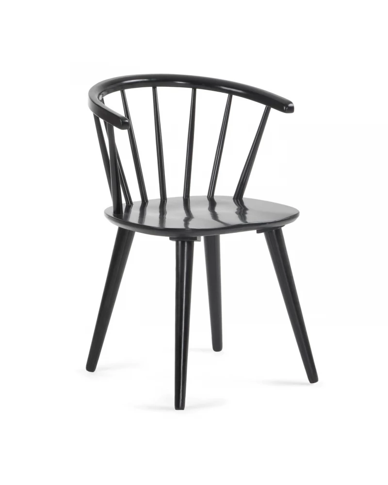 Trise MDF and solid rubber wood chair with black lacquer