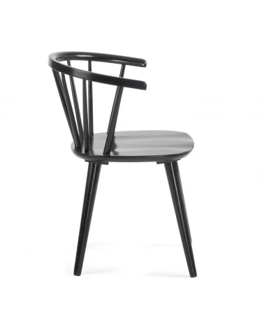 Trise MDF and solid rubber wood chair with black lacquer