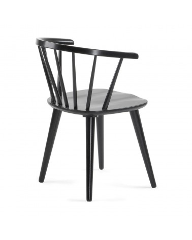 Trise MDF and solid rubber wood chair with black lacquer