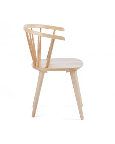 Trise MDF and solid rubber wood chair with natural lacquer