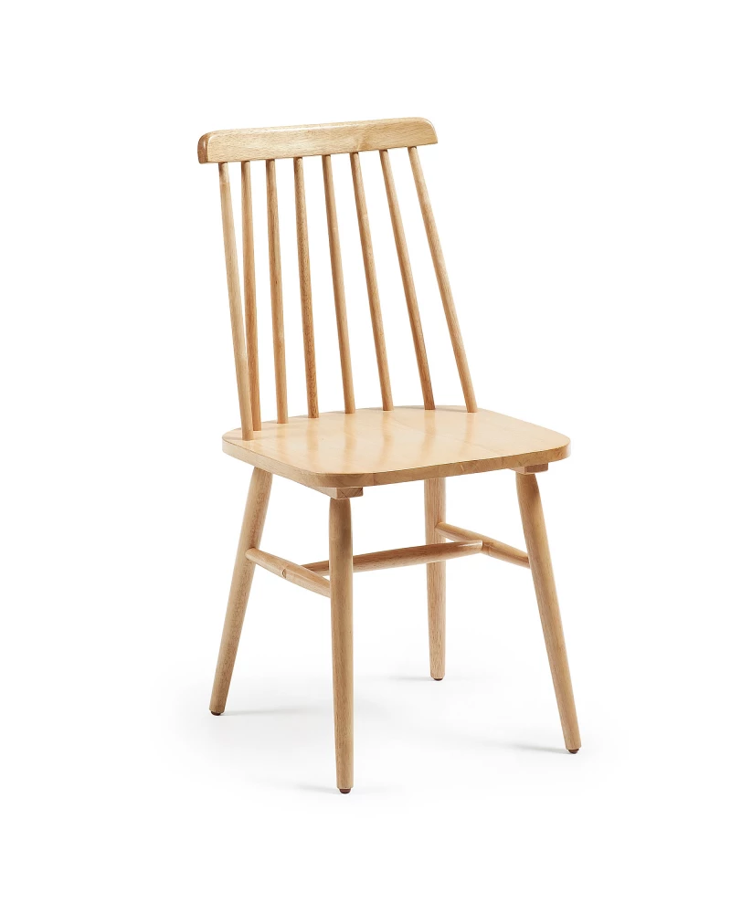 Tressia MDF and solid rubber wood chair with natural lacquer