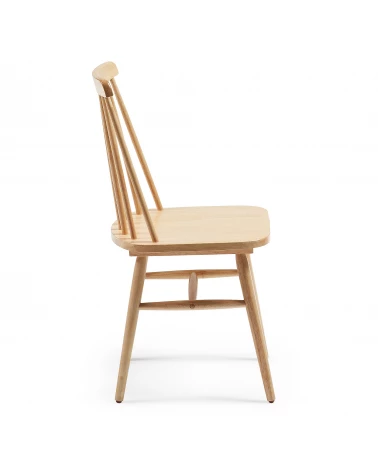 Tressia MDF and solid rubber wood chair with natural lacquer