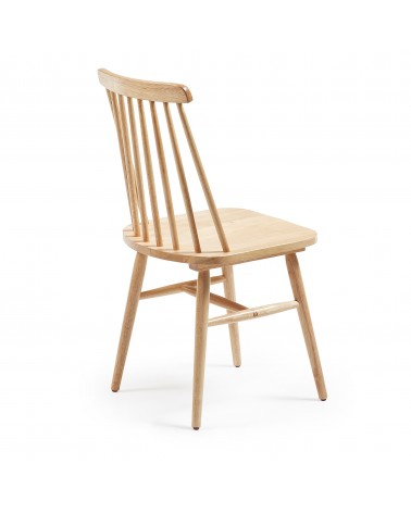 Tressia MDF and solid rubber wood chair with natural lacquer