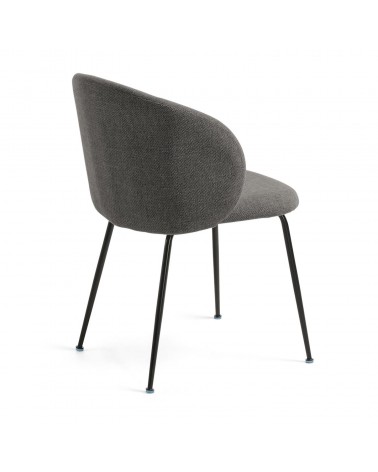 Minna dark grey chair with steel legs with black finish