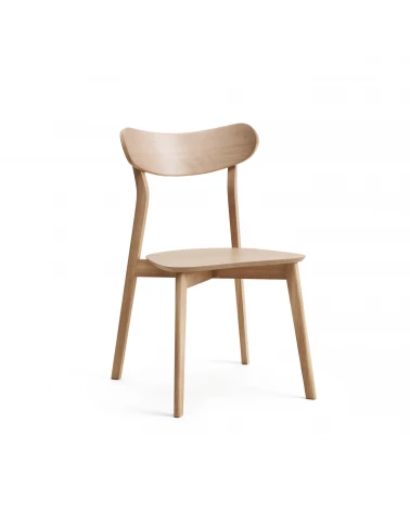 Safina chair in oak veneer and solid rubber wood