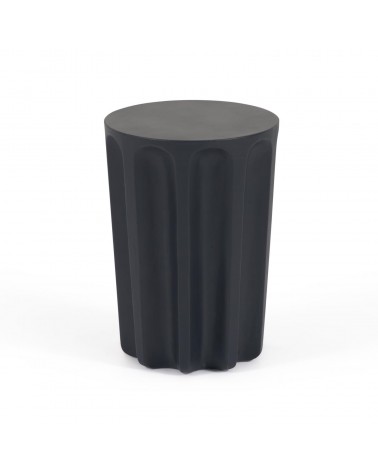 Vilandra round outdoor side table made of concrete with black finish Ă 32 cm