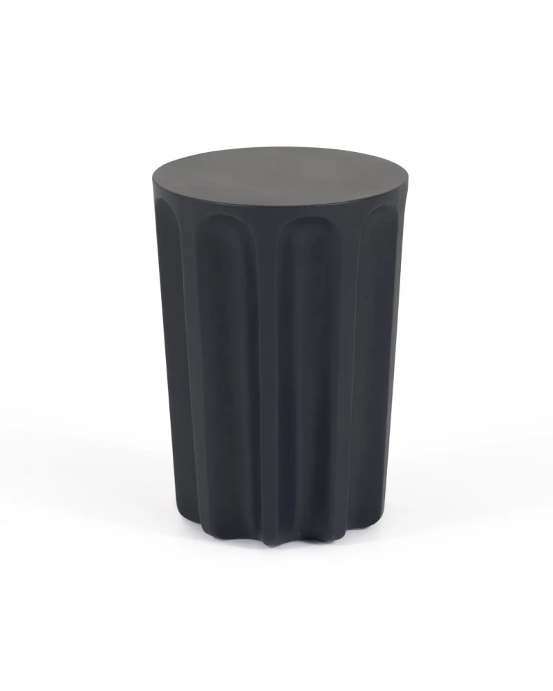 Vilandra round outdoor side table made of concrete with black finish Ă 32 cm