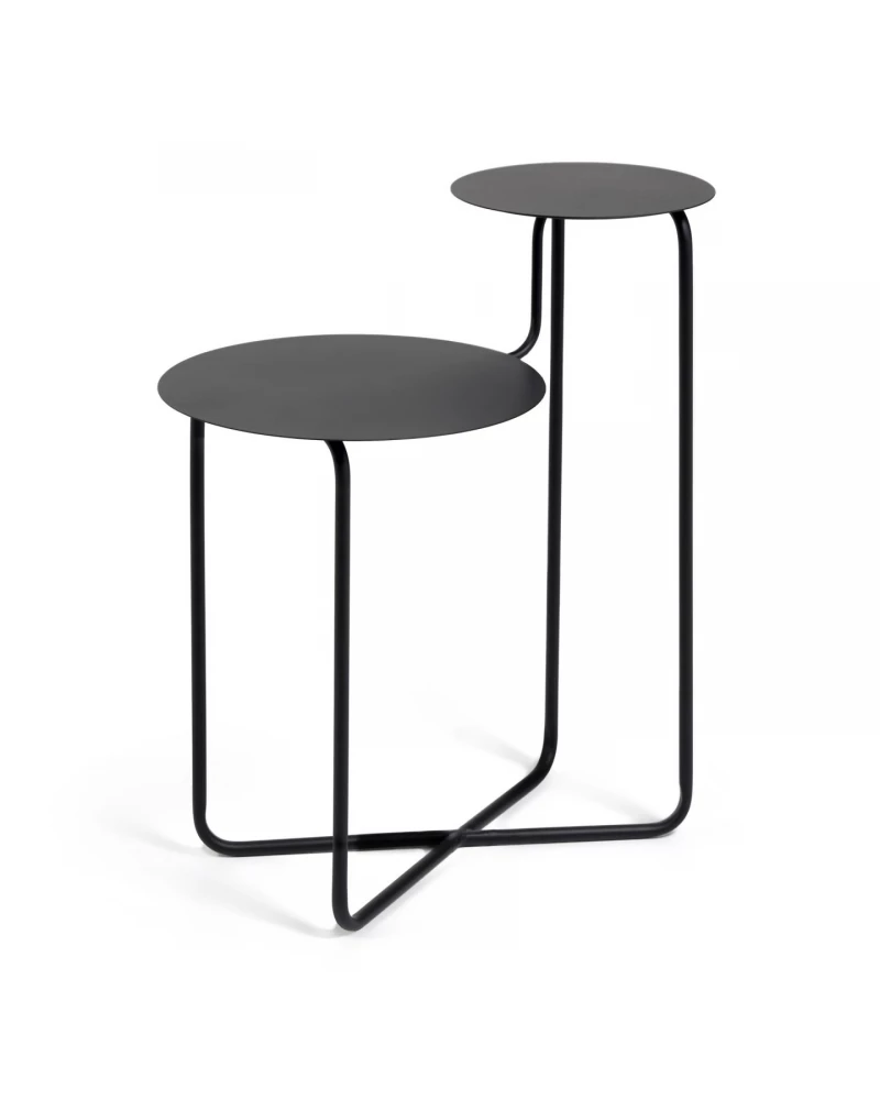 Vidalita round black metal side table 56,5 x 35 cm