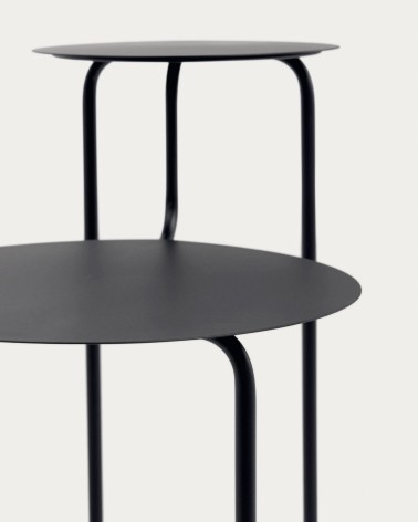 Vidalita round black metal side table 56,5 x 35 cm