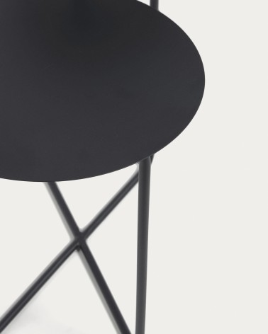 Vidalita round black metal side table 56,5 x 35 cm