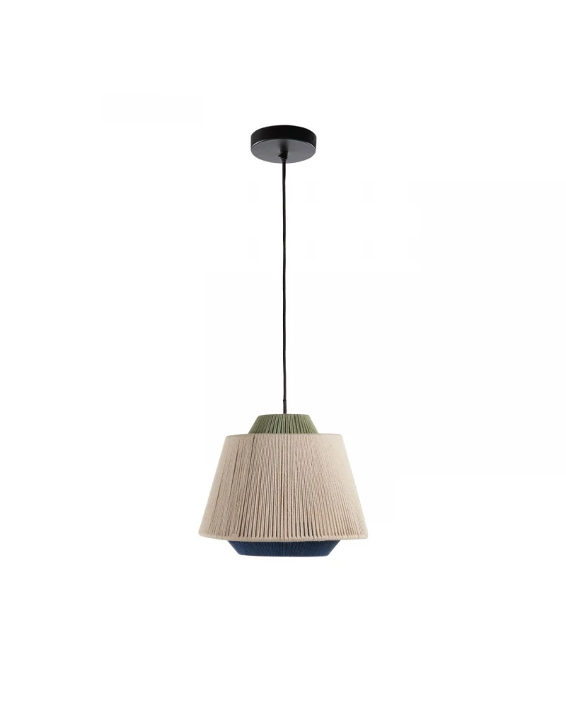 Yuvia cotton ceiling lamp with a beige and blue finish