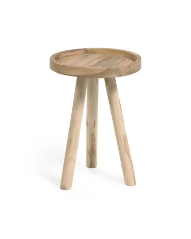 Glenda round solid teak wood side table, Ă 35 cm