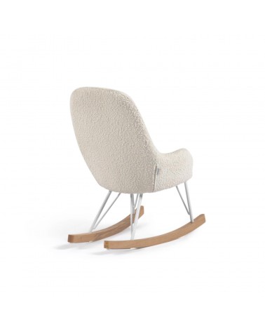 Joey childrenâ€™s rocking chair in white fleece