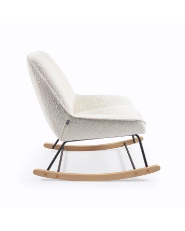 Marlina white fleece rocking chair