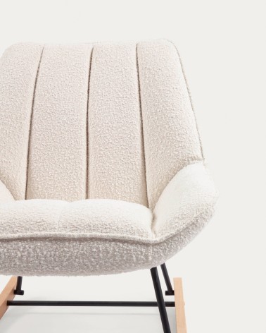 Marlina white fleece rocking chair