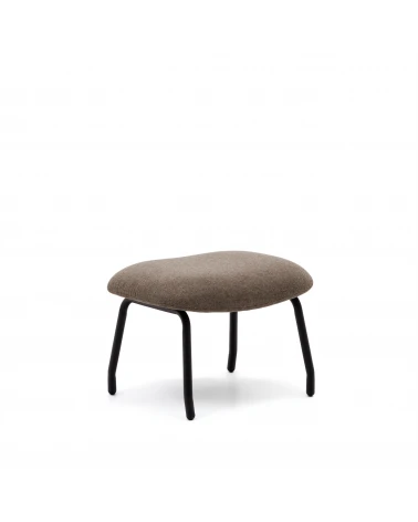 Belina footrest in light brown and steel with black finish